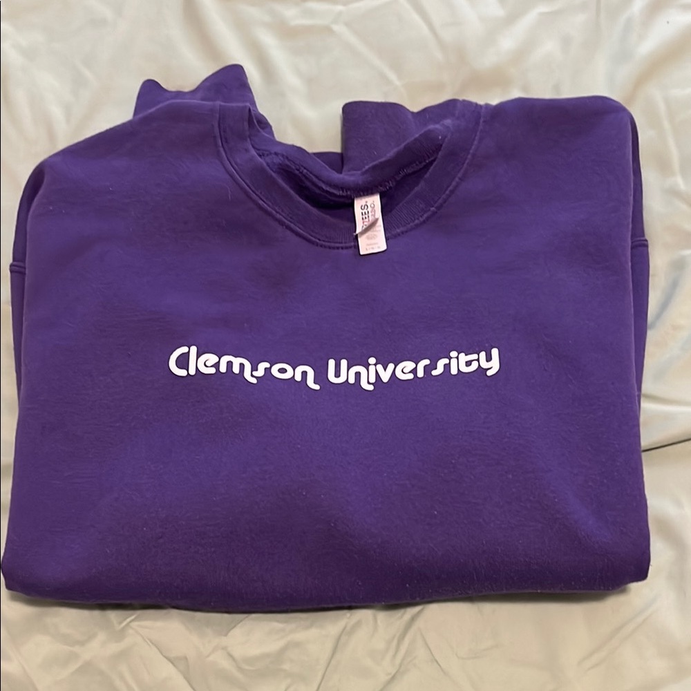 Clemson Purple Sweatshirt Pullover Large